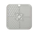 Dog Lick Mat Dog Slow Feeder Non-Slip Design Lick Mat for Dogs and Cats Boredom and Anxiety ReducerSuitable for Treats Yogurt Peanut Butter (1Pack Grey)